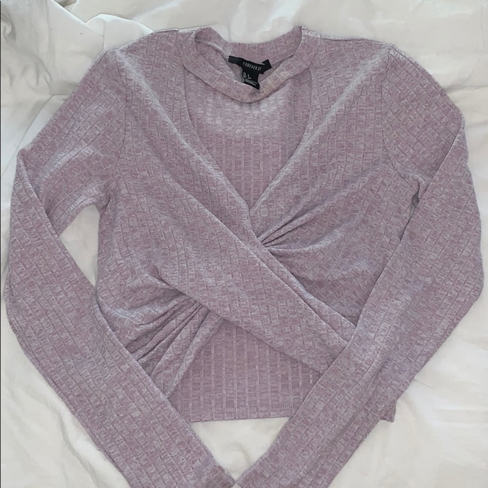 long sleeve crop top f21